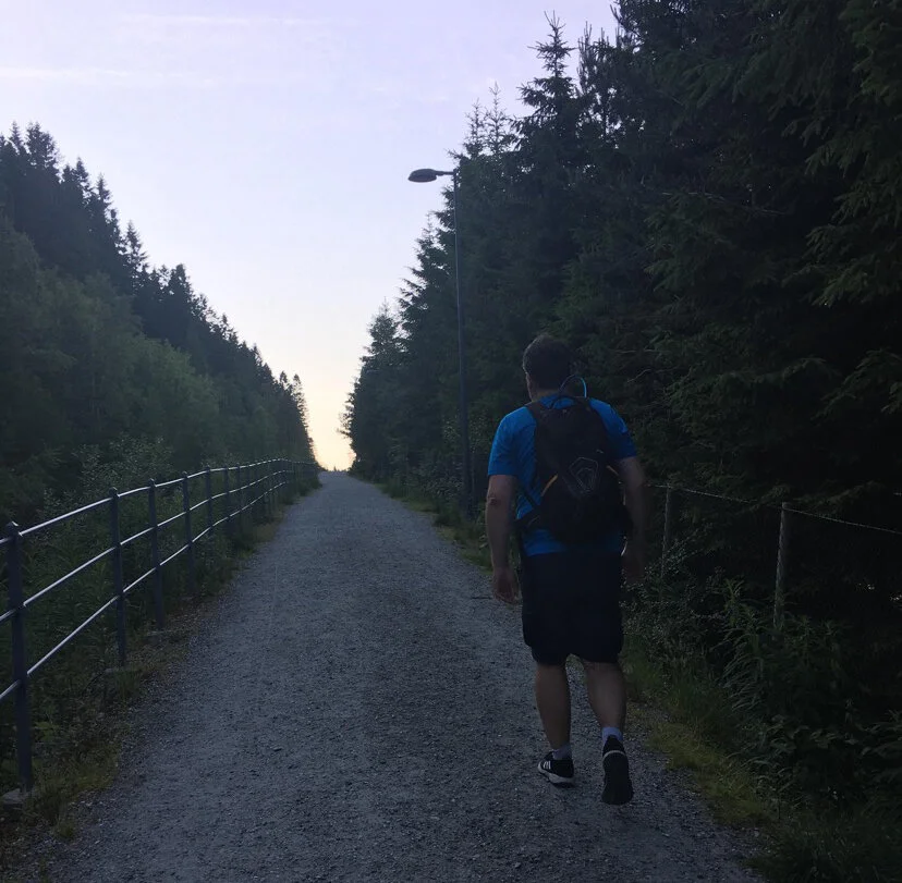 Sooo close. This is about two kilometres from home on a path I’ve walked many times before—but never as tired as this.