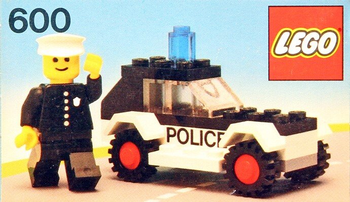 Set 600, one of my first LEGO sets, and one of the very first sets to feature a minifigure as we know them today. (Photo from the Brickset database.)