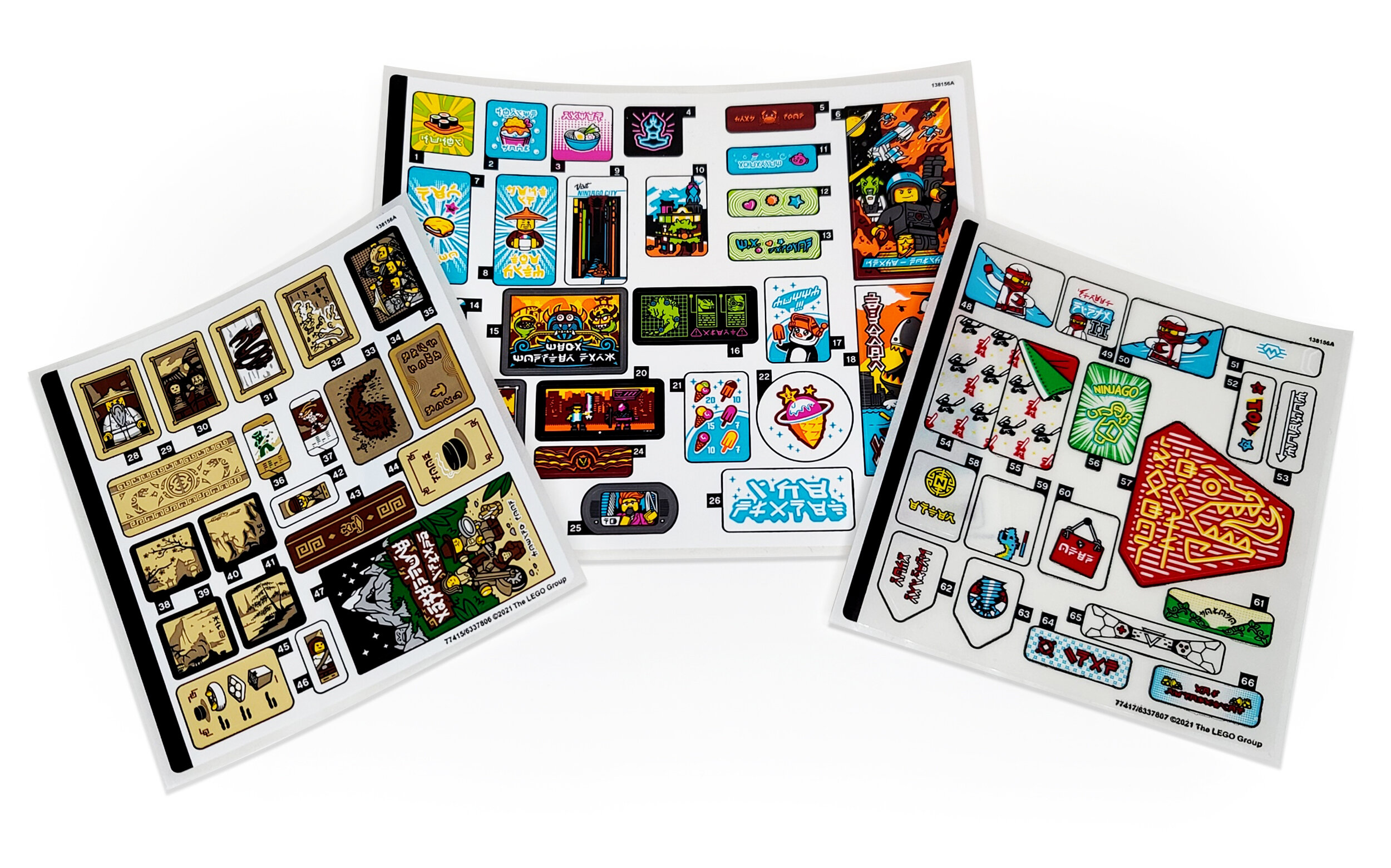 Custom Sticker Aufkleber passend für LEGO 70620 NINJAGO City Sheet 1 Precut 
