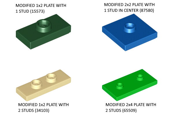 Lego 2x2 modified tile plate with stud Part 87580 x 8 piece choose your colour. 