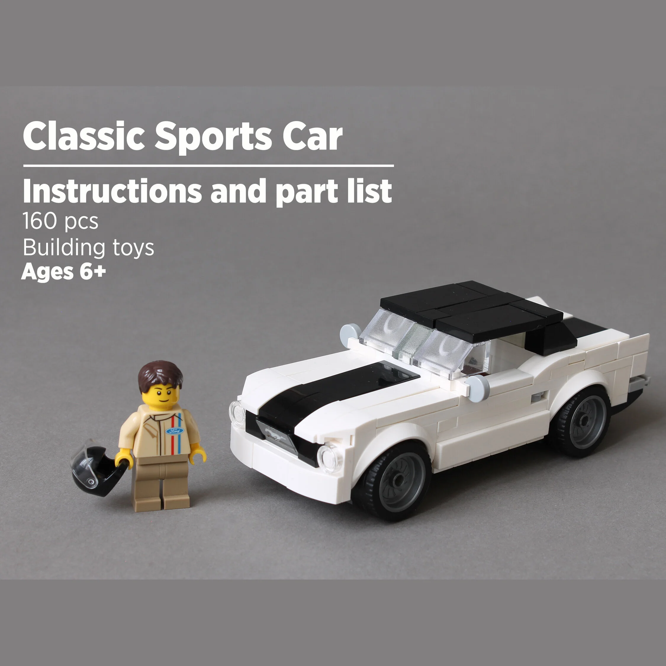 Instructions to Build a Classic LEGO Sports Car