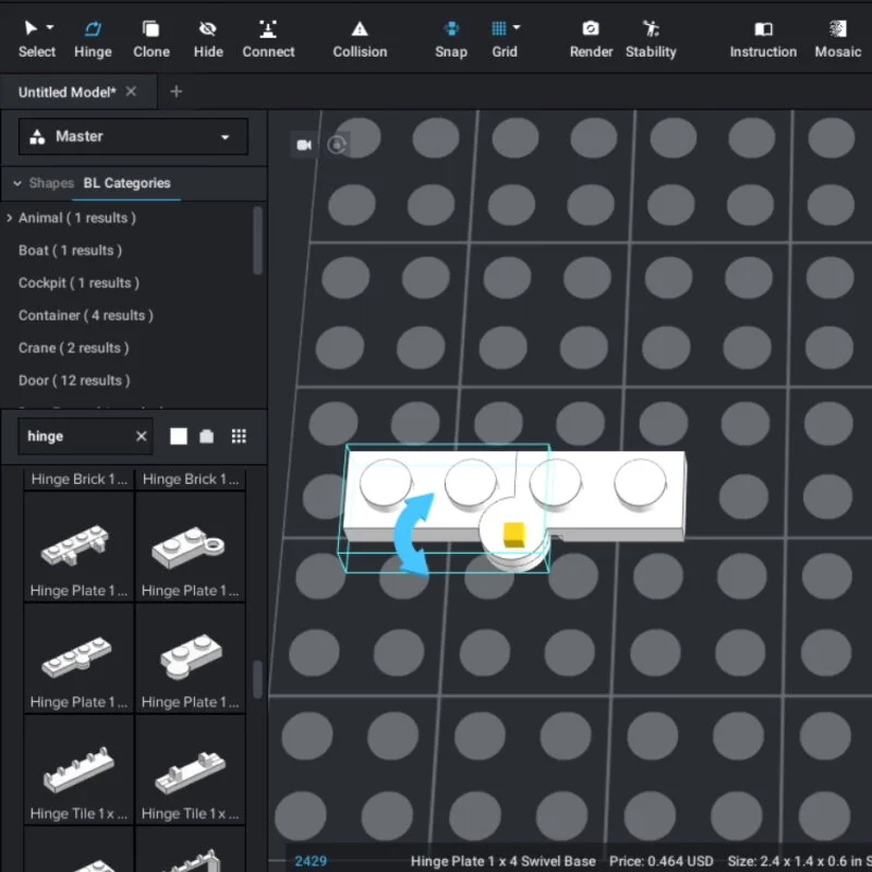 Step 2 – click on element to be rotated