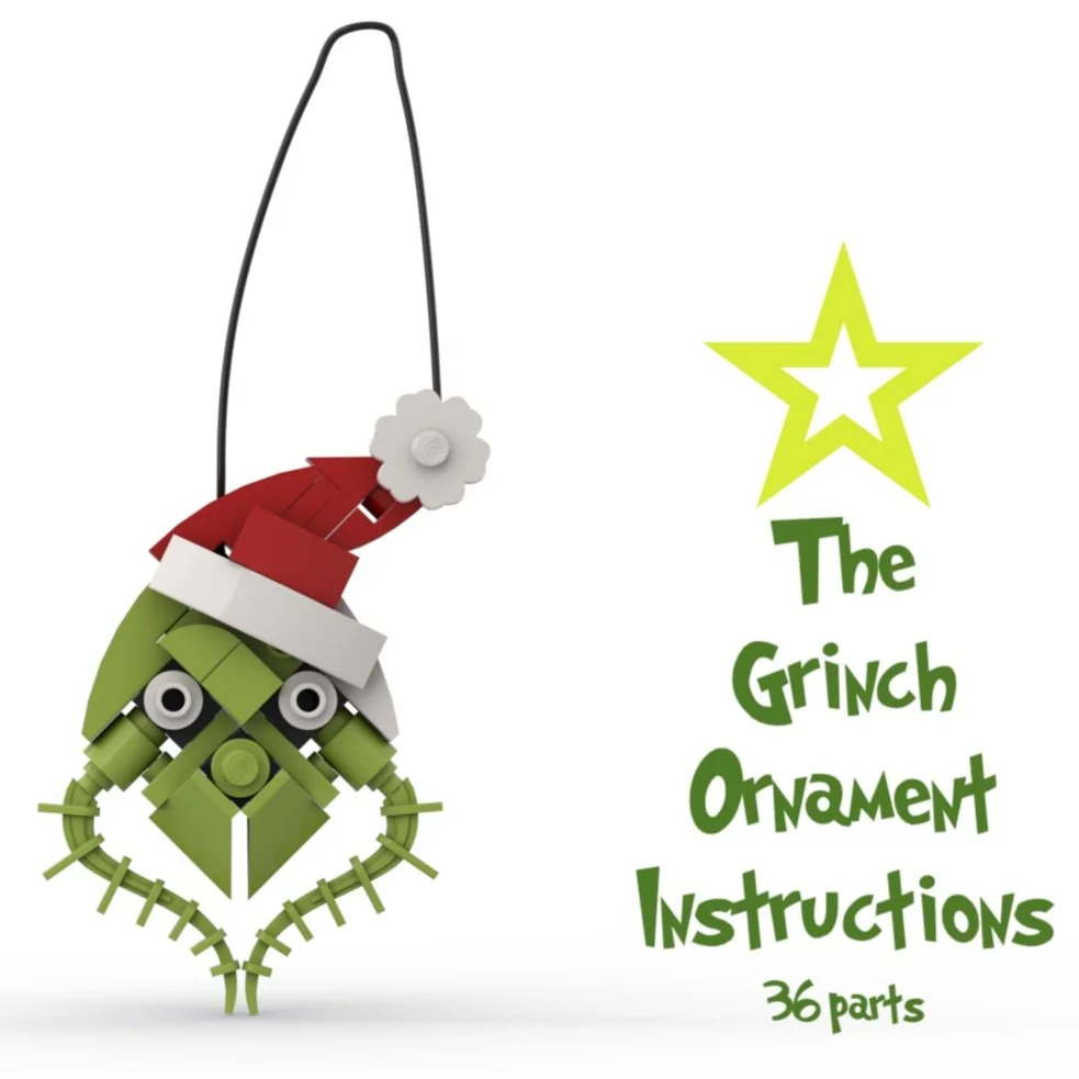 Instructions to Build a LEGO Grinch Ornament