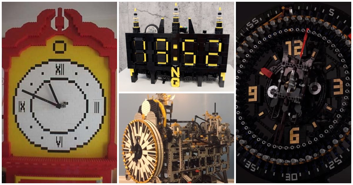 Gear Wall Clock With Base (10 x Scale Lego Technic Inspired) 3D