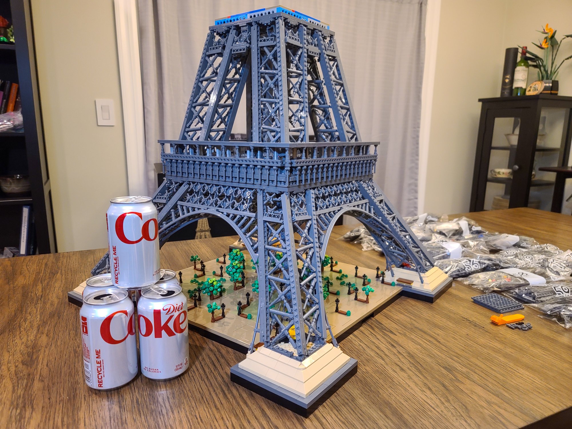 I couldn't have done it without you, Diet Coke! I made a tower of you for size comparisons.