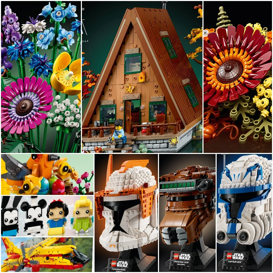 New LEGO Sets for February 2023 Include A-Frame Cabin, Wildflowers, Star Wars Helmet Pre-Orders and More