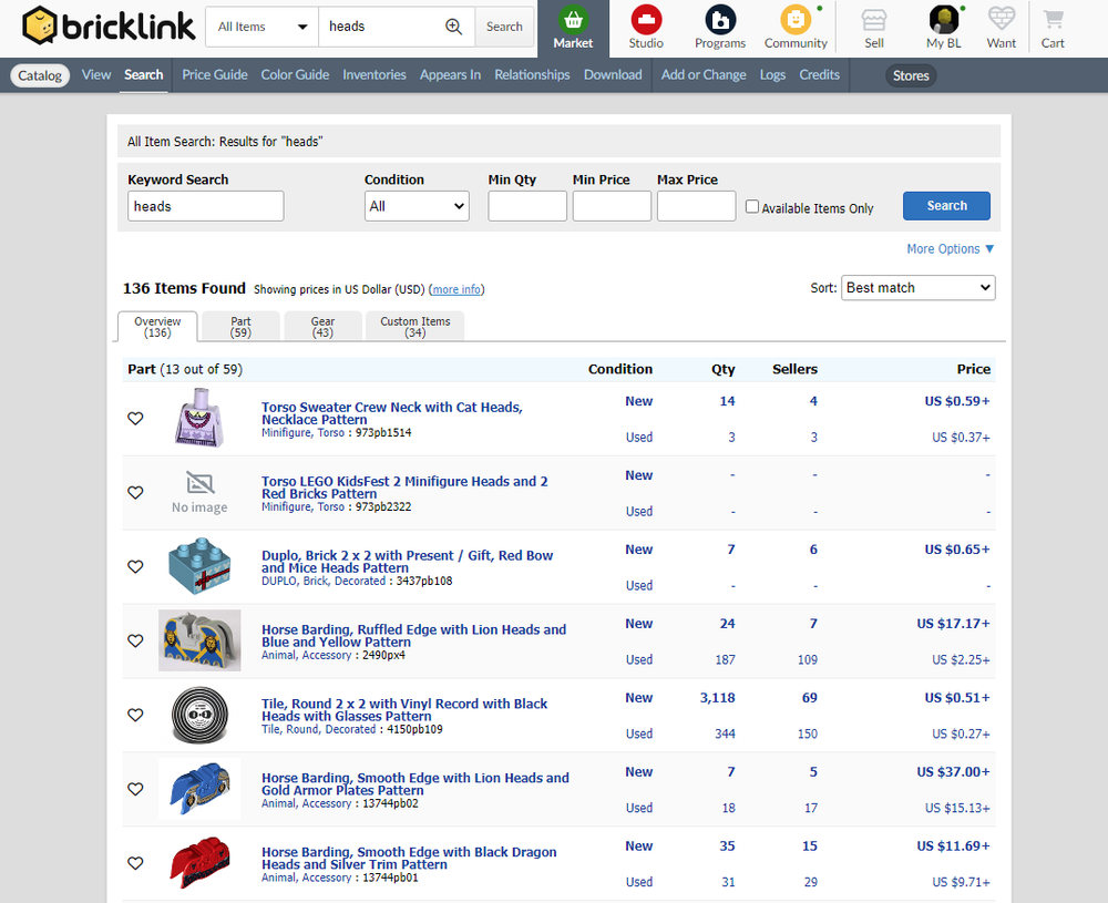 BrickLink Screen Shot