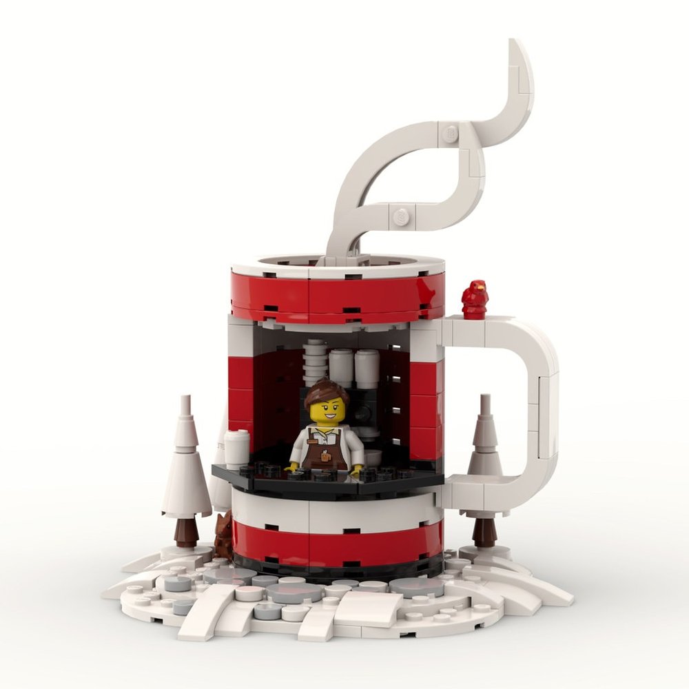 LEGO Coffee Cup Stand Instructions   BrickNerd   Square