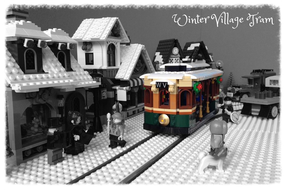 Winter Village Tram In Town