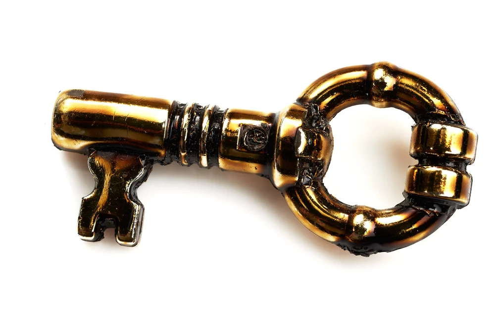 LEGO Macro Photography Antique Brass Key Close Up