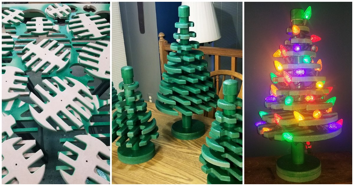 Making Christmas: Carving Upscaled Wooden LEGO Trees - BrickNerd