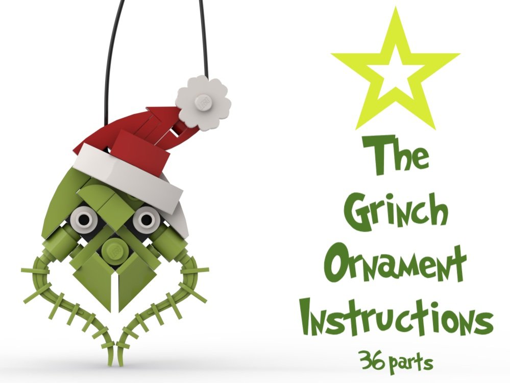 Instructions to Build a LEGO Grinch Ornament