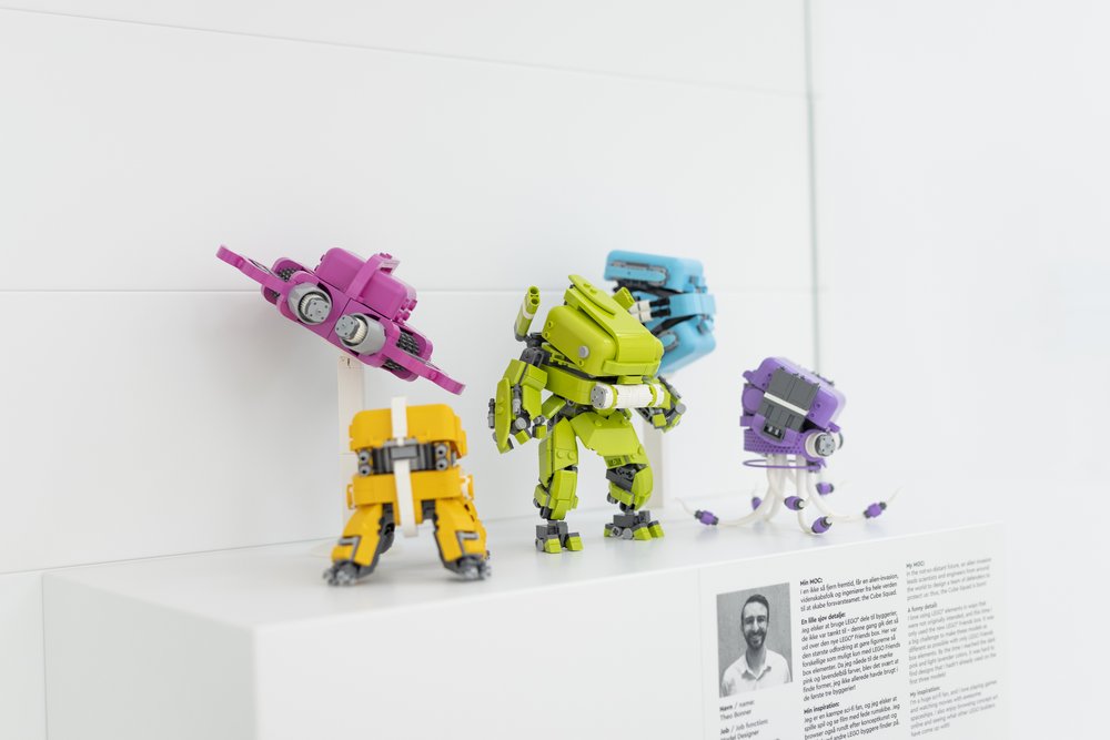 Collection of Theo Bonner's creation in the LEGO House Masterpiece Gallery