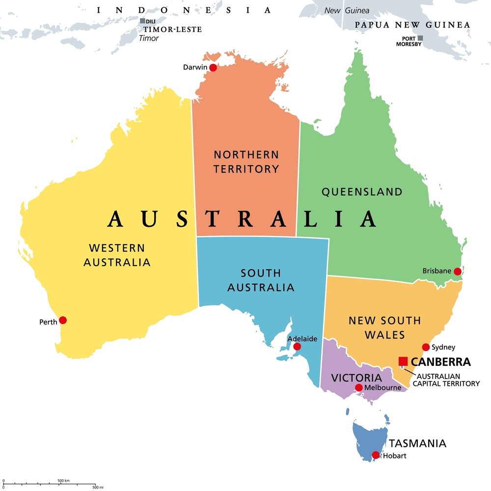 Australia States Map