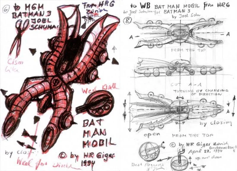 Concept Batmobile 01 H R Giger Sketch Min