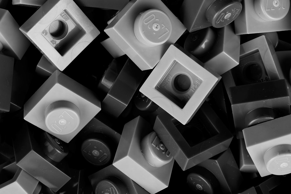 LEGO Macro Photography 1x1 Plates Black Dark Bluish Grey Light Blusih Grey