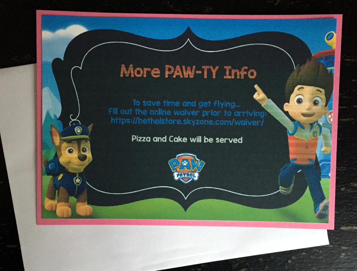 Back of Invitation (sorry about the bad print job - our printer just finally kicked the bucket - this invite ended up being it's last job)