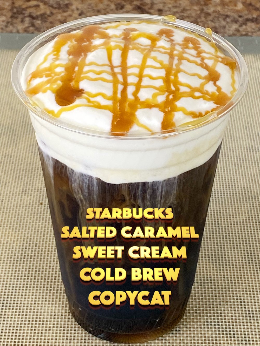 Starbucks Sweet Cream Cold Foam Recipe - caramel and cashews