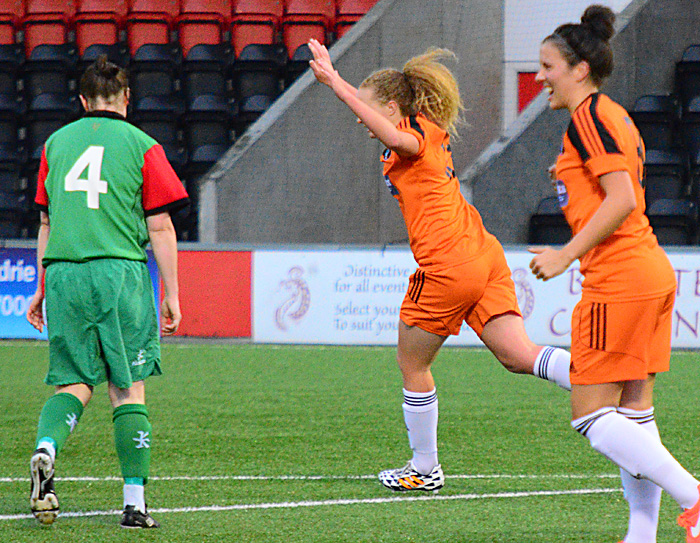 Courtney Whyte celebrates her goal. Image courtesy of Graeme Berry.