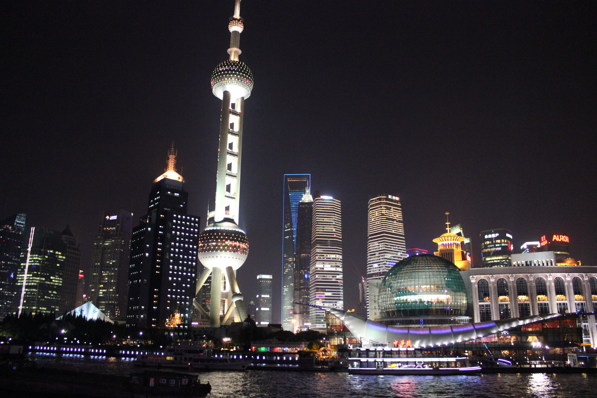  Pudong area of Downtown, as seen from the Pudong River.&nbsp;​Shanghai, China 