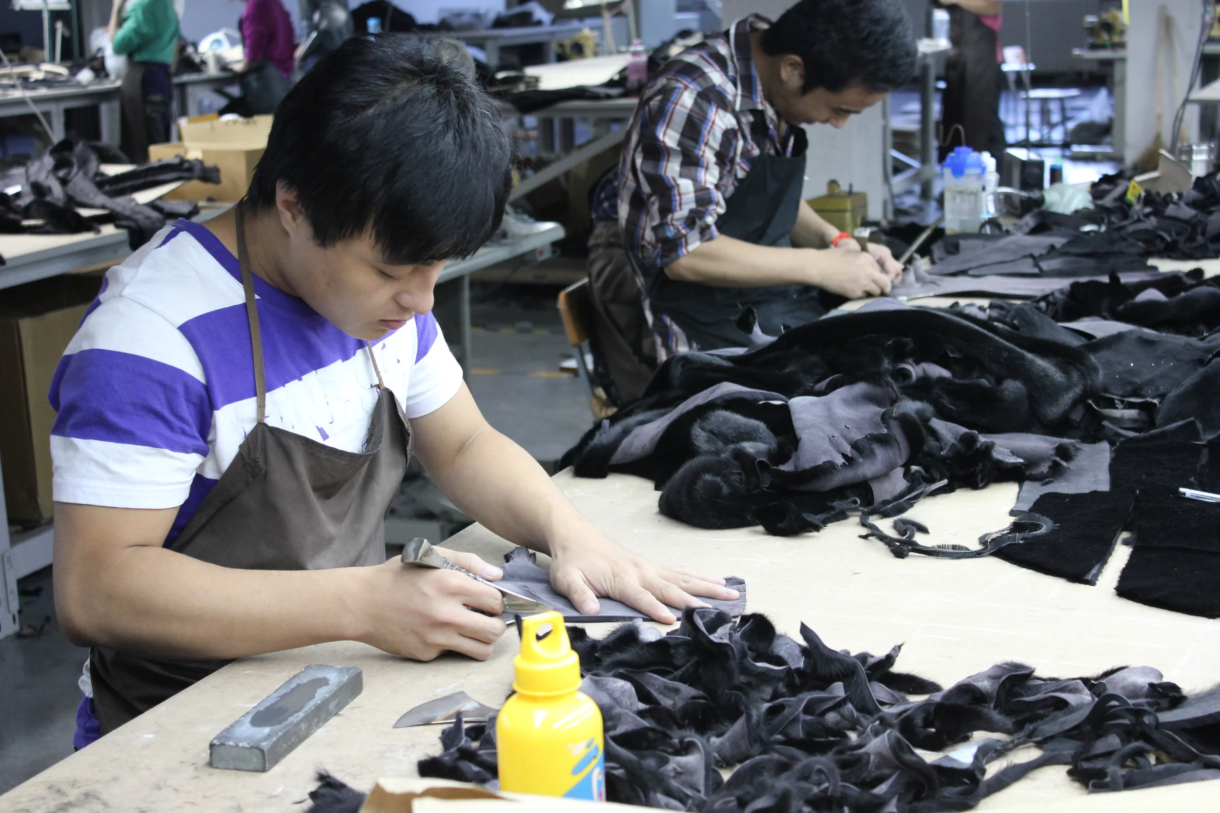 Garment cutters at work.