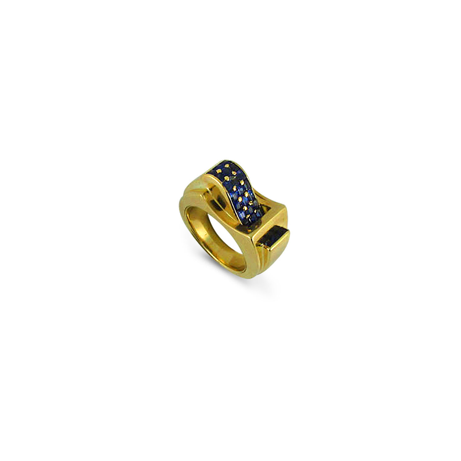 Retro Sapphire Buckle Ring