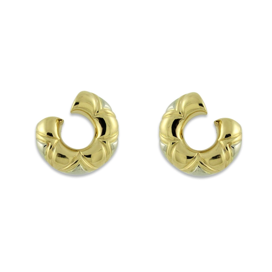 Burgari Gold and White Gold Earrings