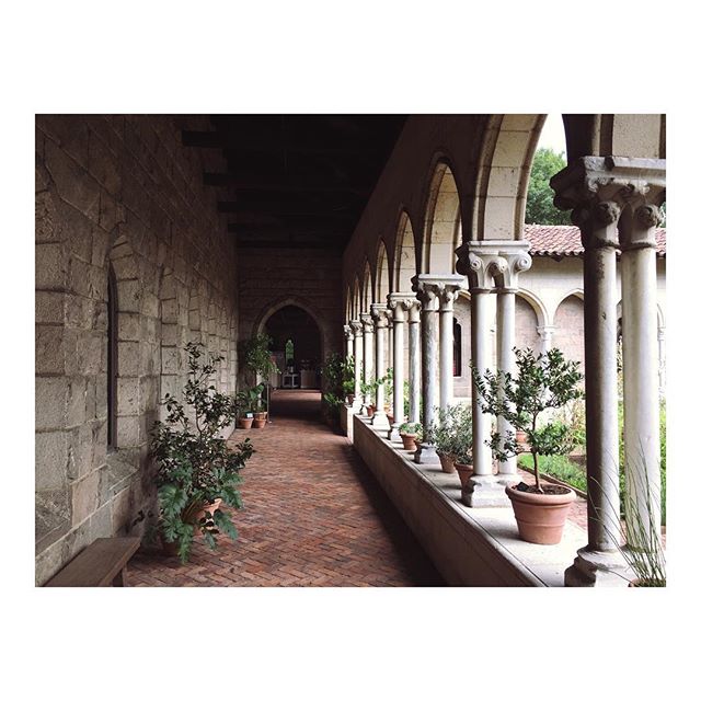 The loggia surrounding the fragrant herbal gardens in the Bonnefont inspired Cloister.