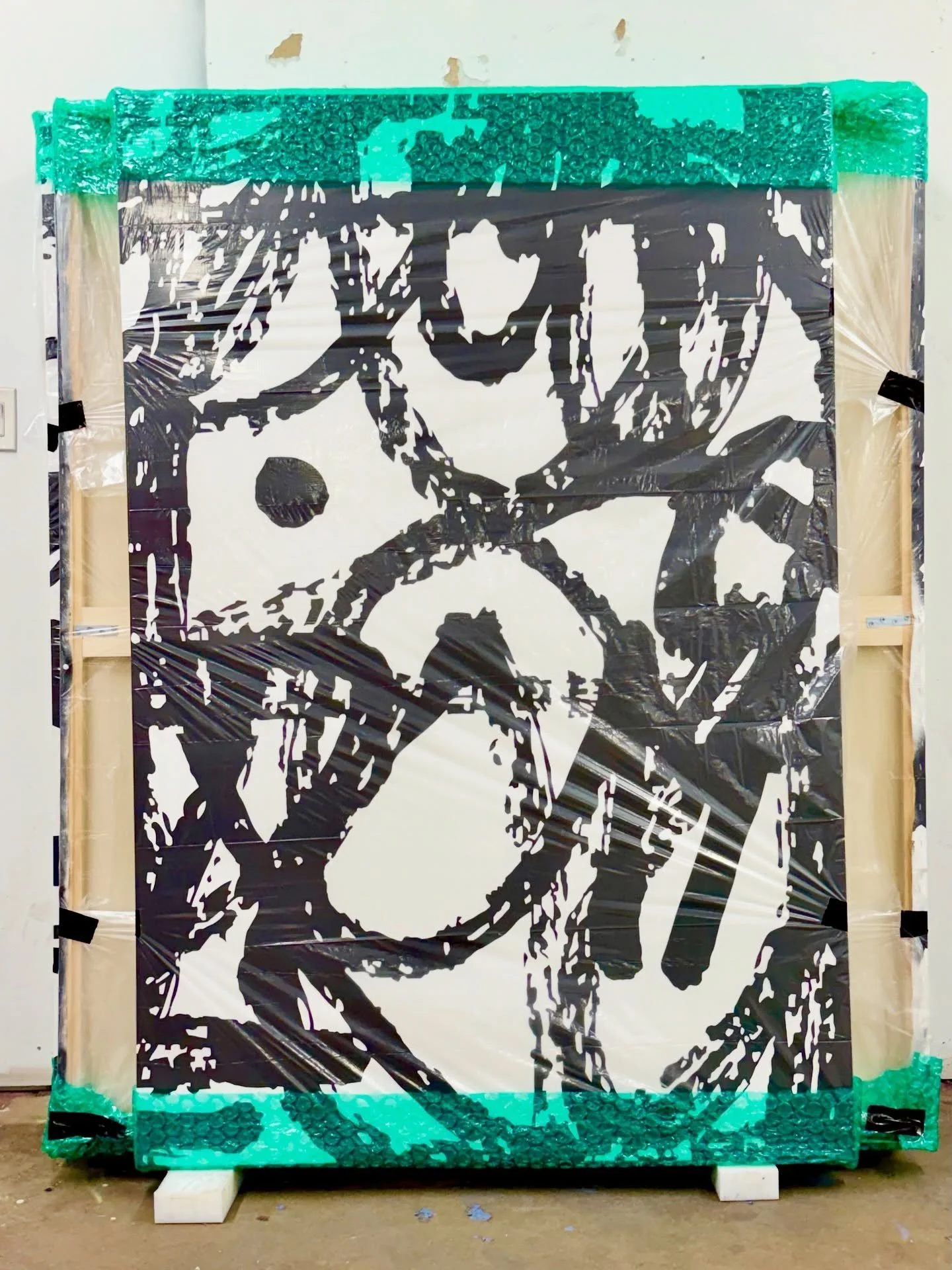 Paintings are packed and ready to ship to Marfa for my exhibition that will coincide with the Chinati weekend. 

My first job out of art school as a gallery assistant included art handling, bubble wrap and plastic. And duct tape. So many years later,