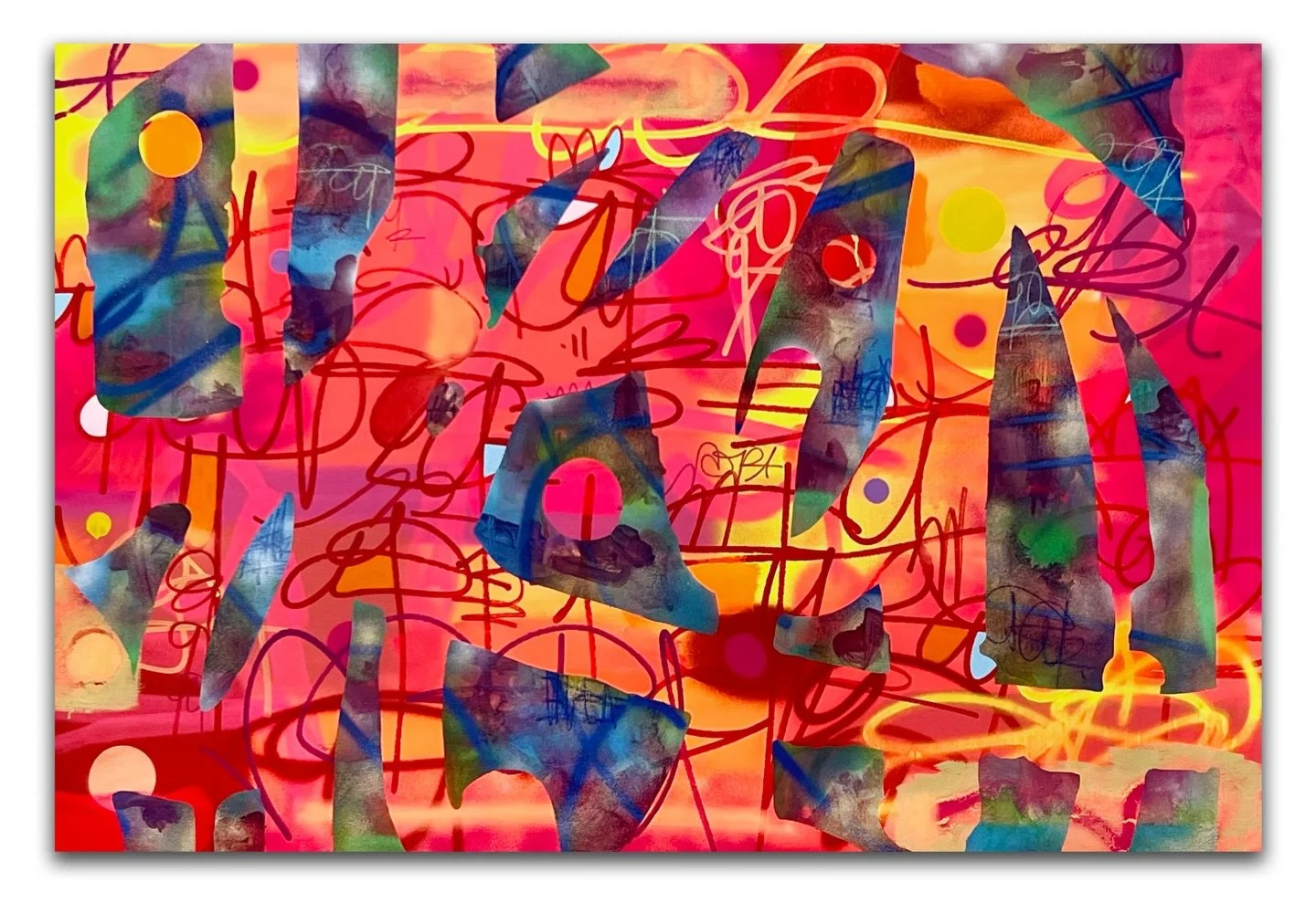 I made this painting a few years back. It felt like an ode to Ramellzee. A cosmic explosion wrapped in handstyle composition. 
.
.
.
#abstractart #contemporarypainting #mixedmedia #artistlife #processoverperfection artcollector modernart studioflow p