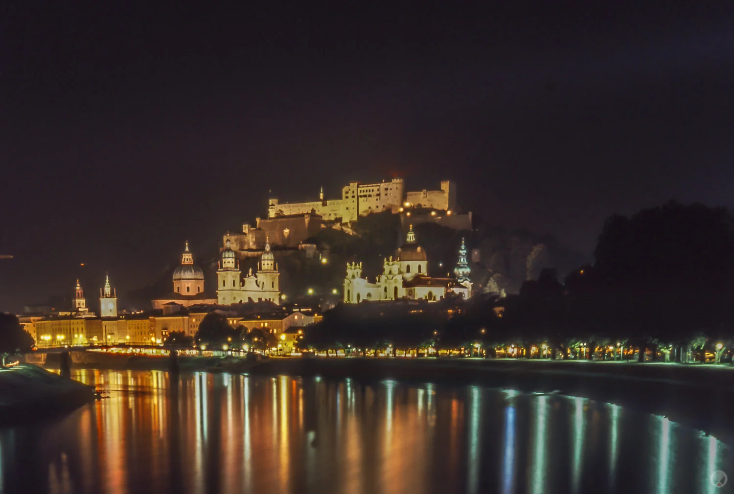 Salzburg at night.