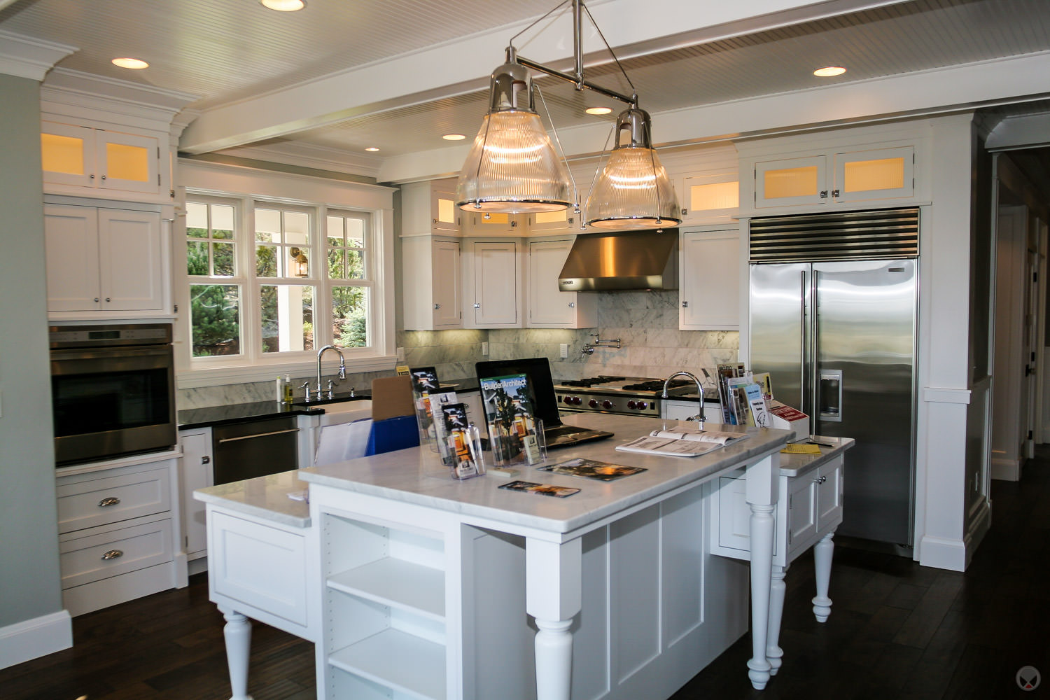 Shaker cabinets.