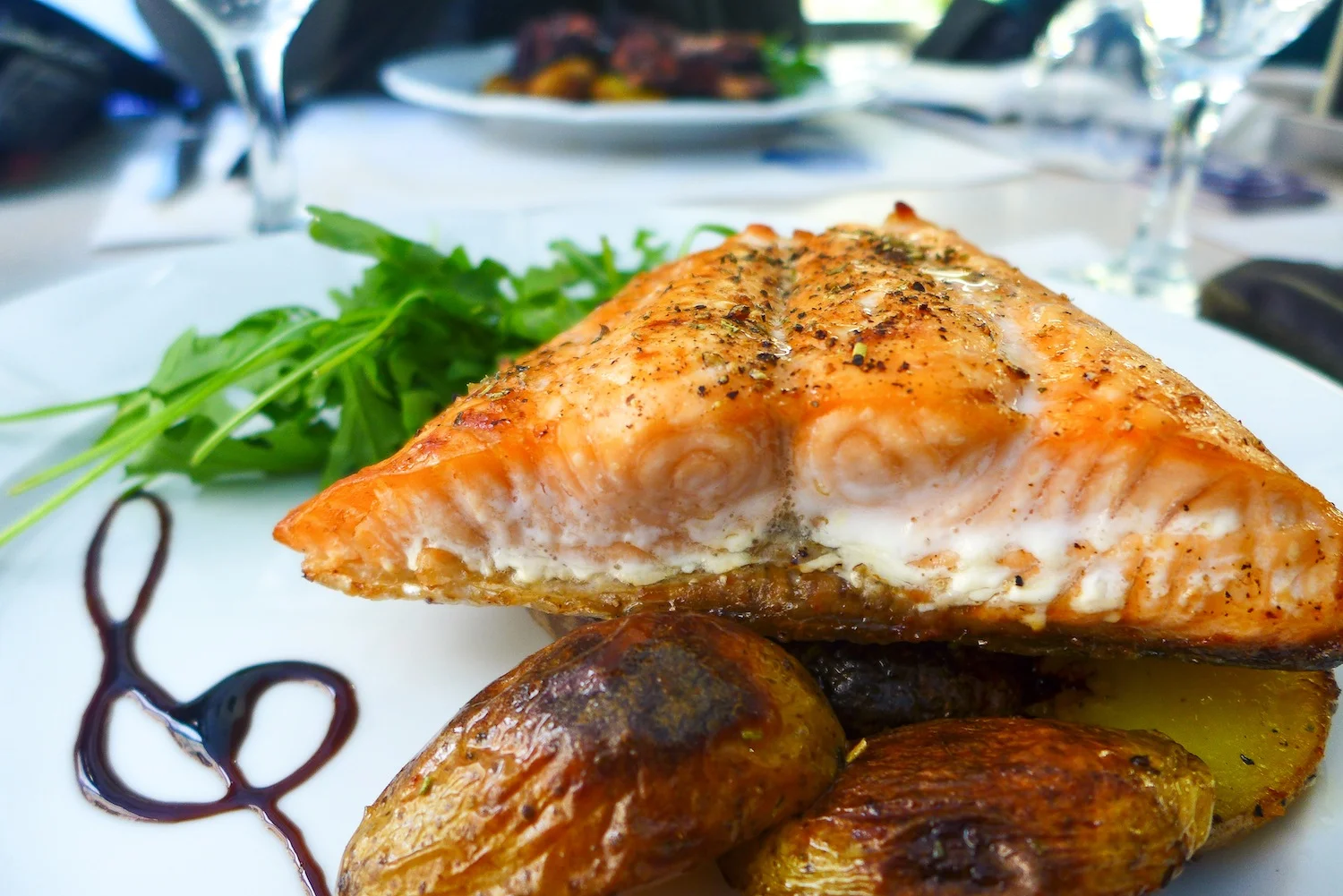 Grilled Steak Z Lososa (CZK 150). Grilled Salmon
