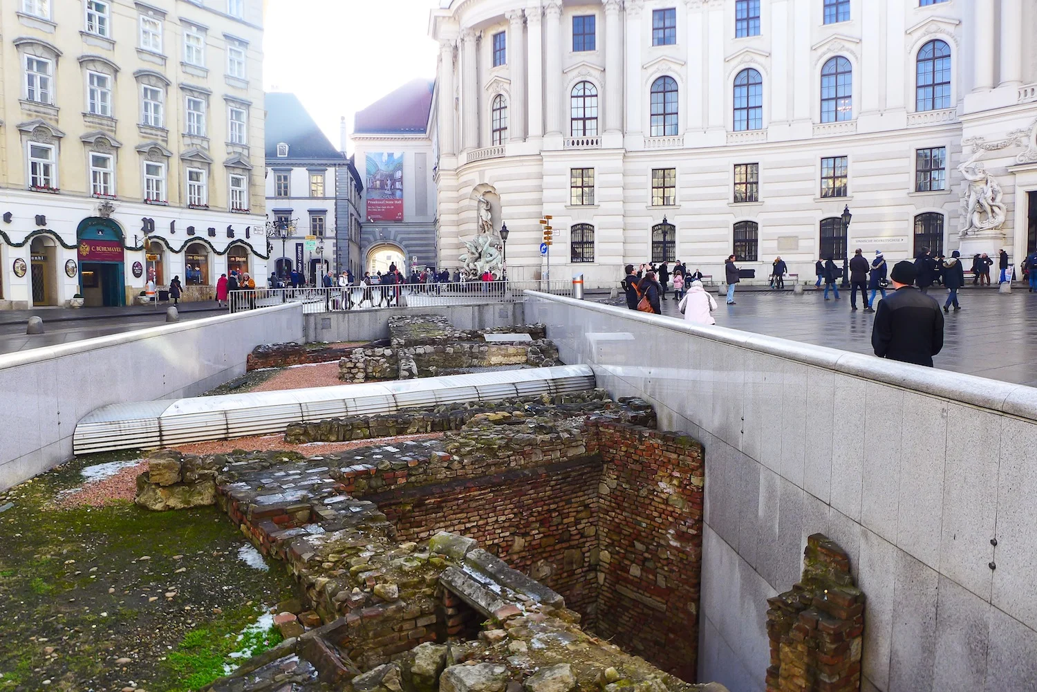 Roman ruins in front of the Hofburg Palace