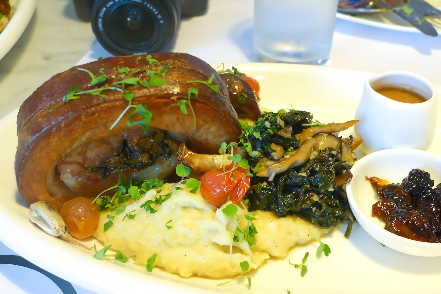 Porchetta ( Php 770 ). Oohhh how can anyone ever resist that lovely Porchetta? (Bacon Jam / Whipped Potatoes / Spinach / Mushroom Ragout)