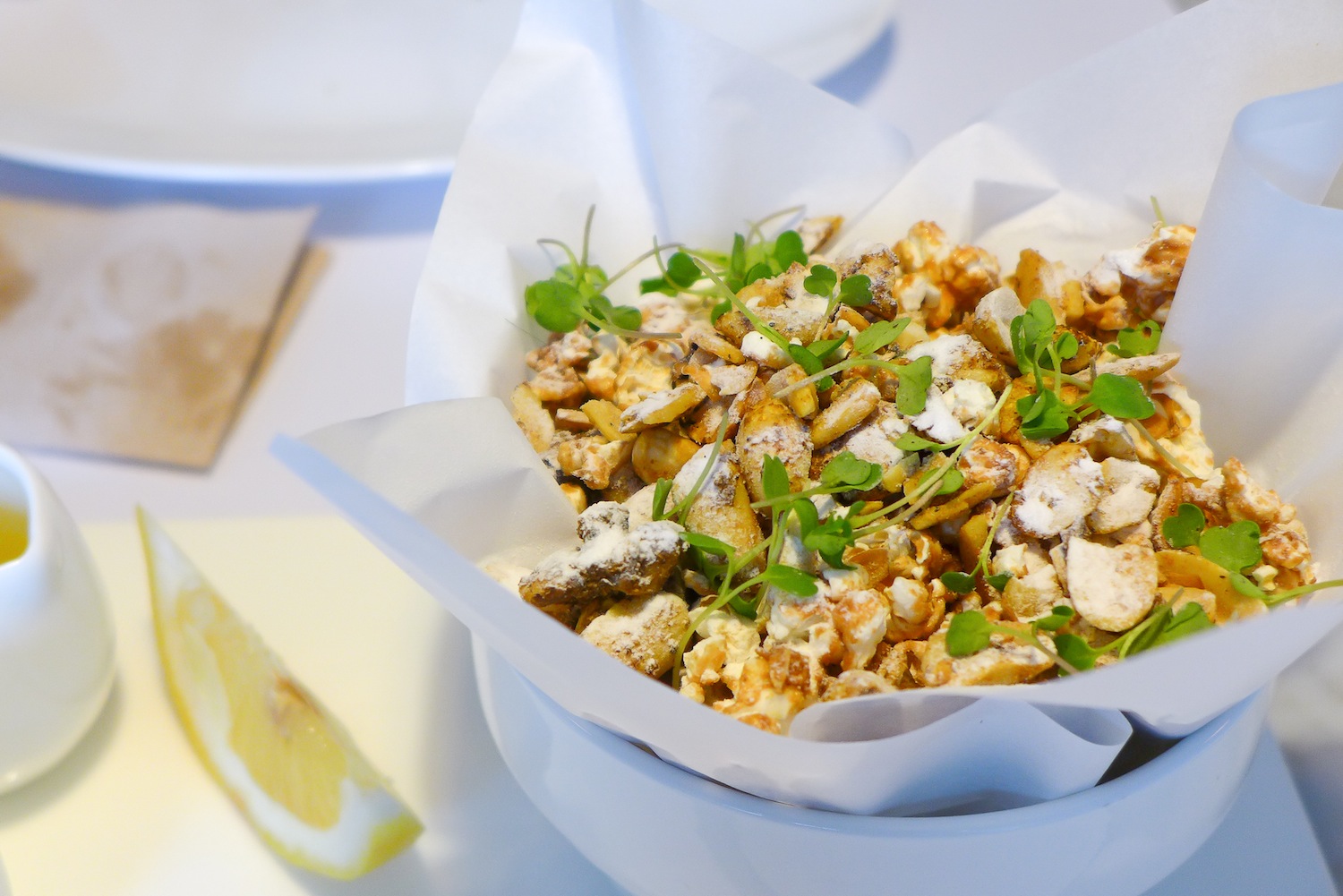 Bar Mix ( Php 290 ). A hearty snack to start your meal with.This is something I recommend if you just want some light appetizer. (12 Spiced Nuts / Pop Corn / Powdered Sugar / Salted Caramel)