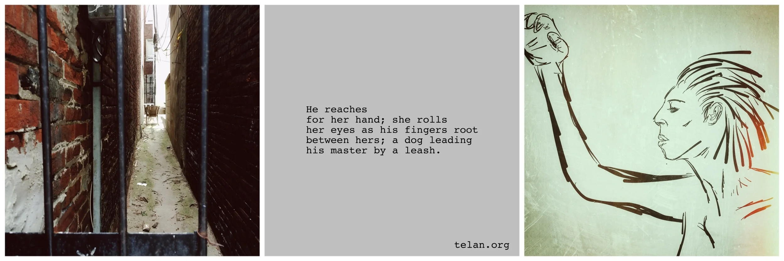 #JawnADay 2014-07-06 He reaches for her hand; she rolls her eyes as his fingers root between hers; a dog leading his master by a leash.