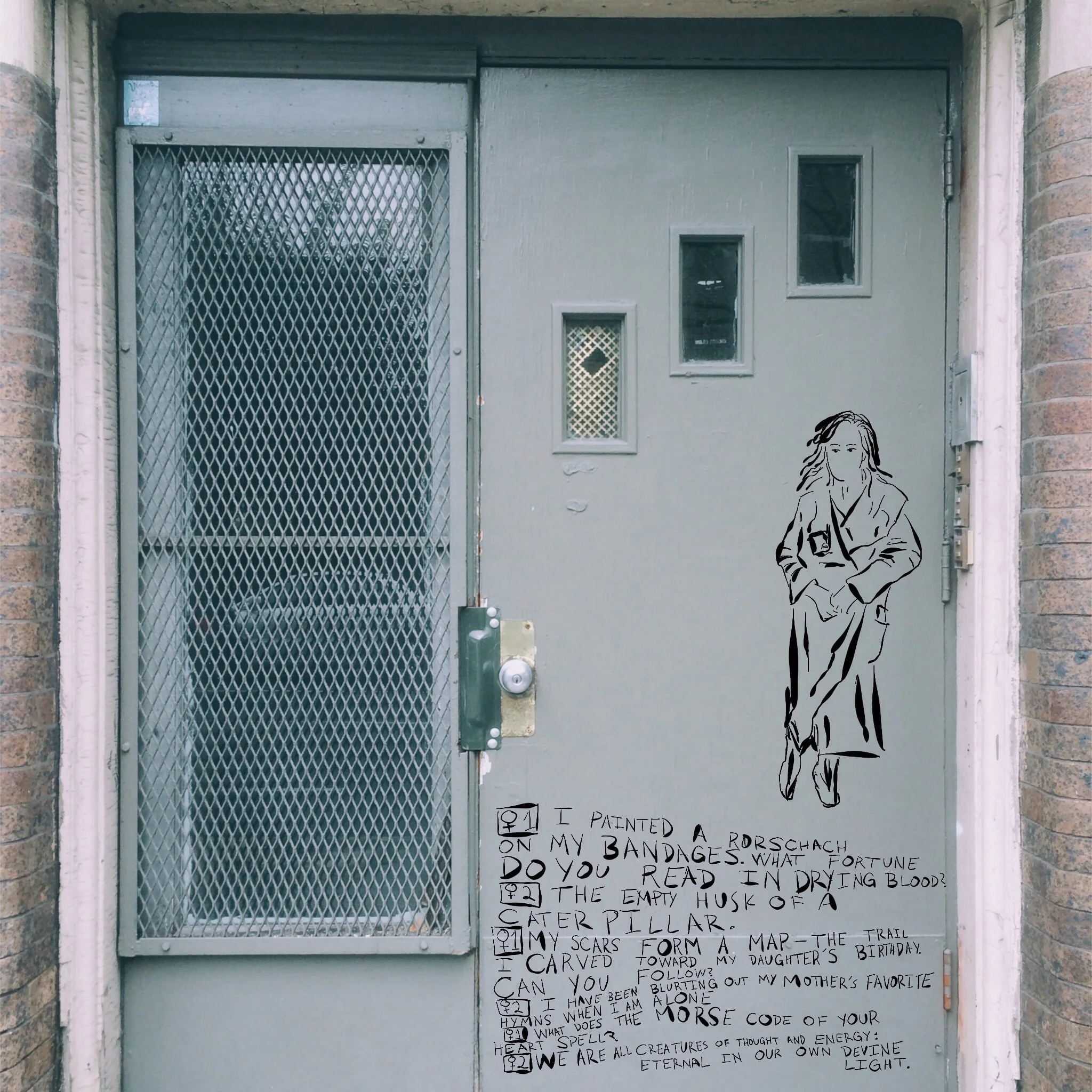 #JawnADay 2014-08-19 I painted a Rorschach on my bandages.