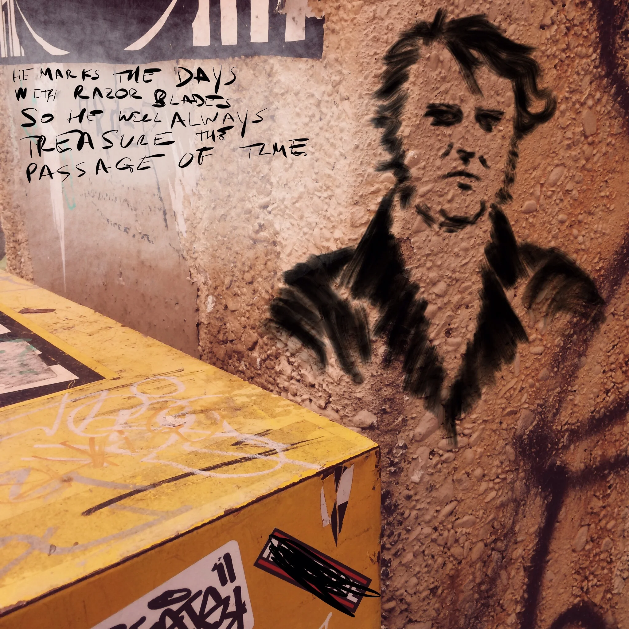 #JawnADay 2014-09-15 He marks the days with razor blades so he will always treasure the passage of time. 