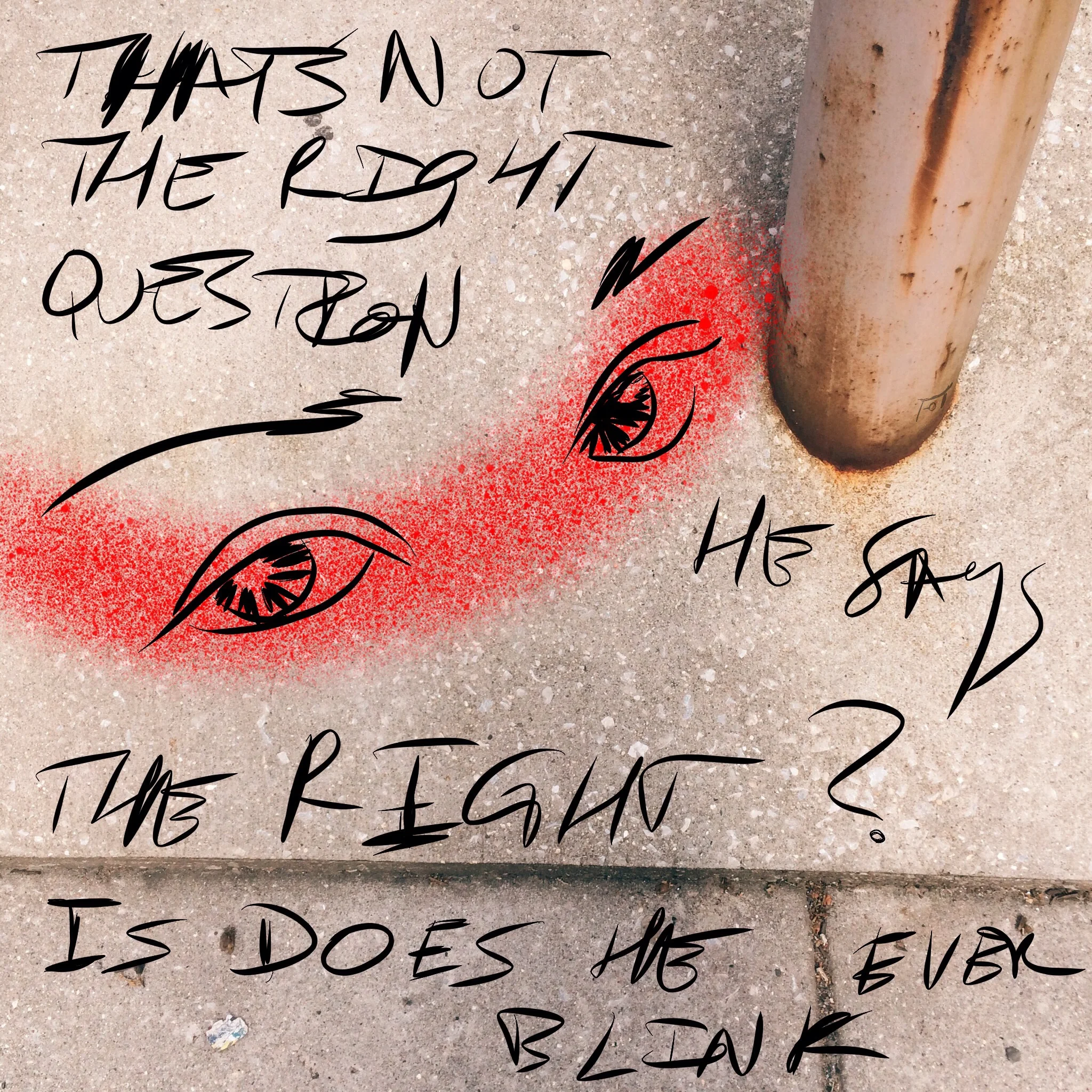 #JawnADay 2014-09-22 That's not the right question--he says--the right question is Does he ever blink?