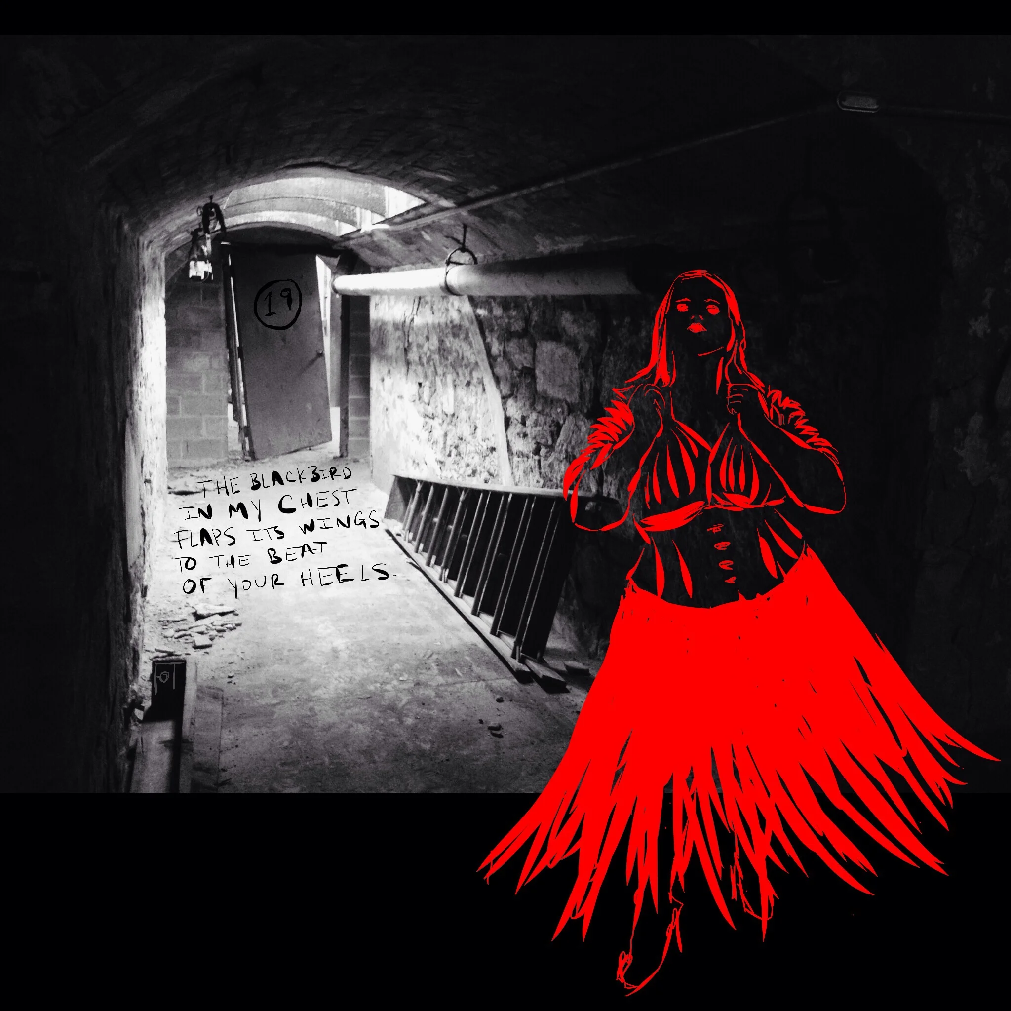 #JawnADay 2014-10-07 19 The blackbird in my chest flaps its wings to the beat of your heels.