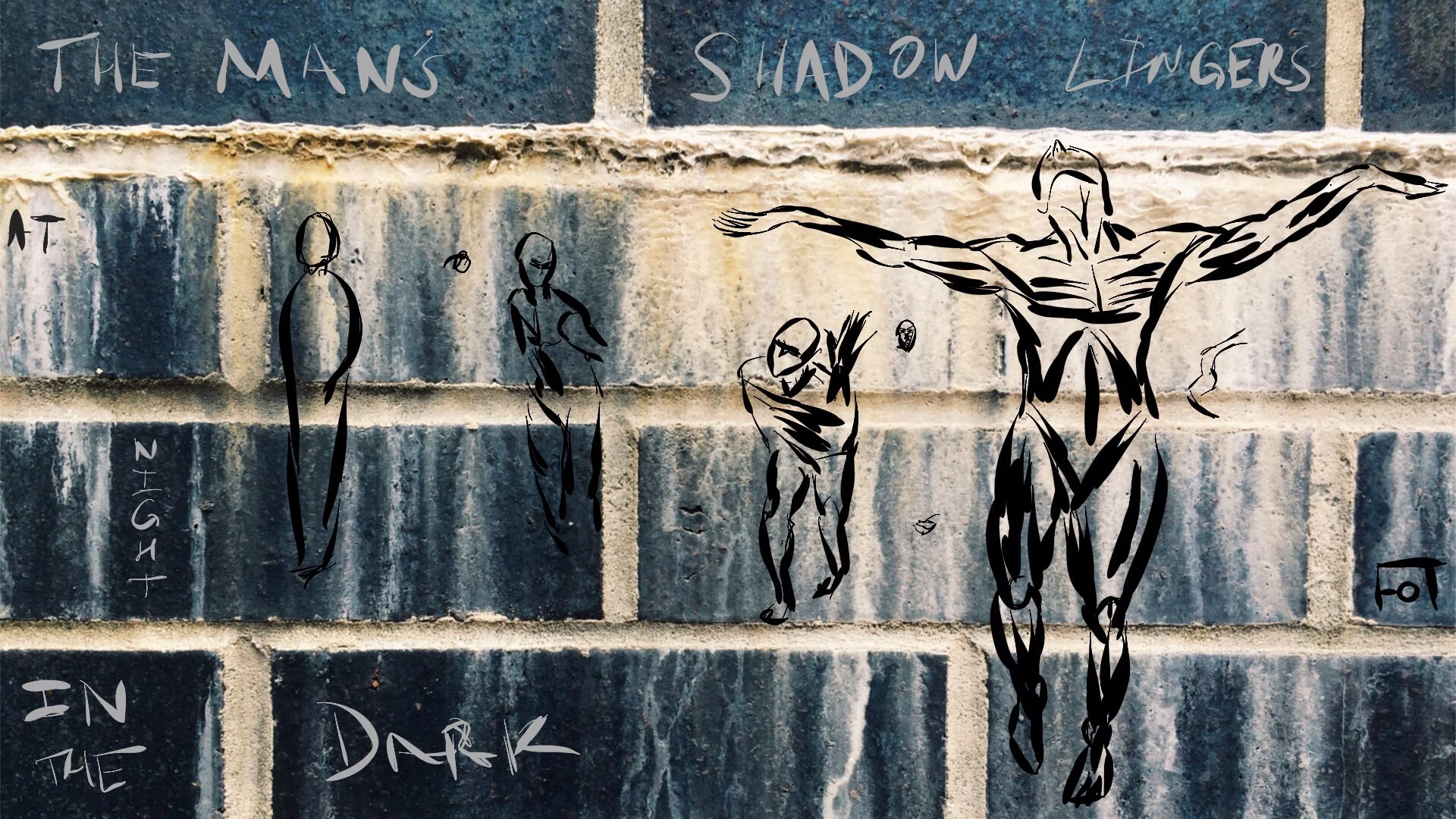 #JawnADay 2014-10-14 The man's shadow lingers at night in the dark.