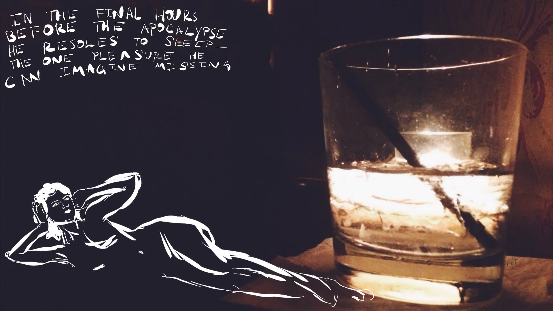 #JawnADay 2014-10-29 In the final hours before the apocalypse, he resolves to sleep--the one pleasure he can imagine missing.