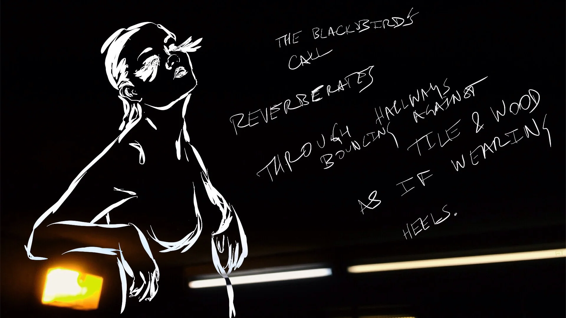 #JawnADay 2014-11-02 The Blackbird's call reverberates through hallways, bouncing against tile and wood as if wearing heels.