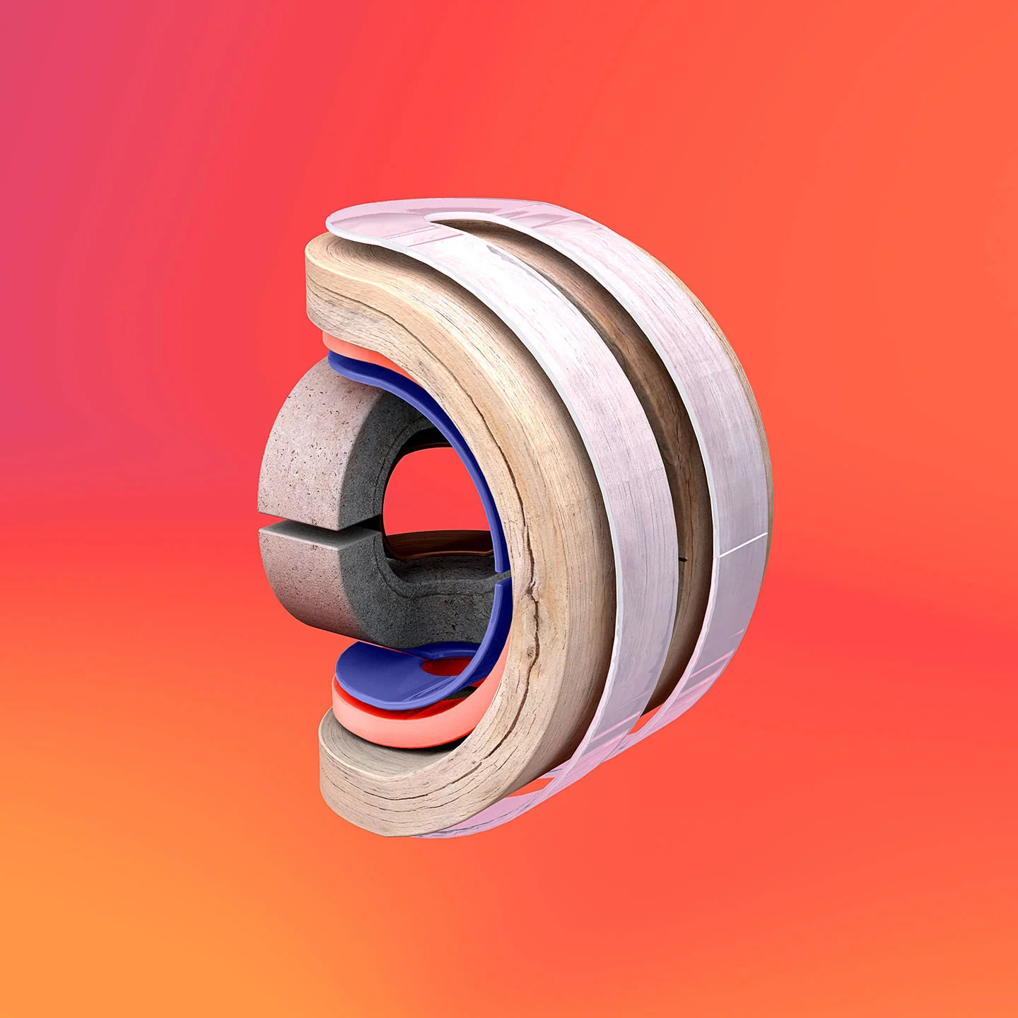 36 Days of Type 2016 - 3D typography letter D visual.