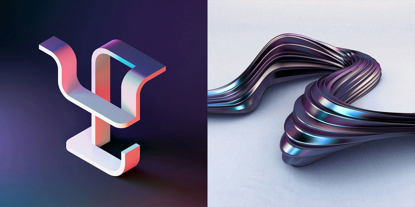 36 Days of Type 2016 - 3D typography letters Y and Z visual.