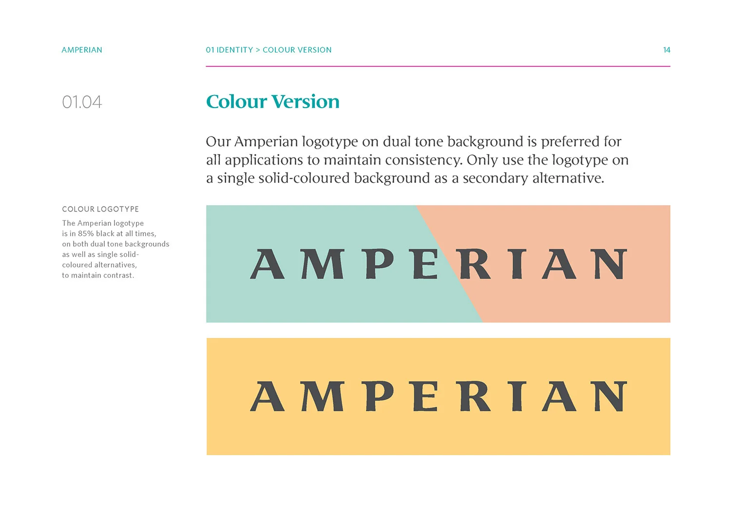 Amperian SG branding corporate identity design guide manual - Color version.