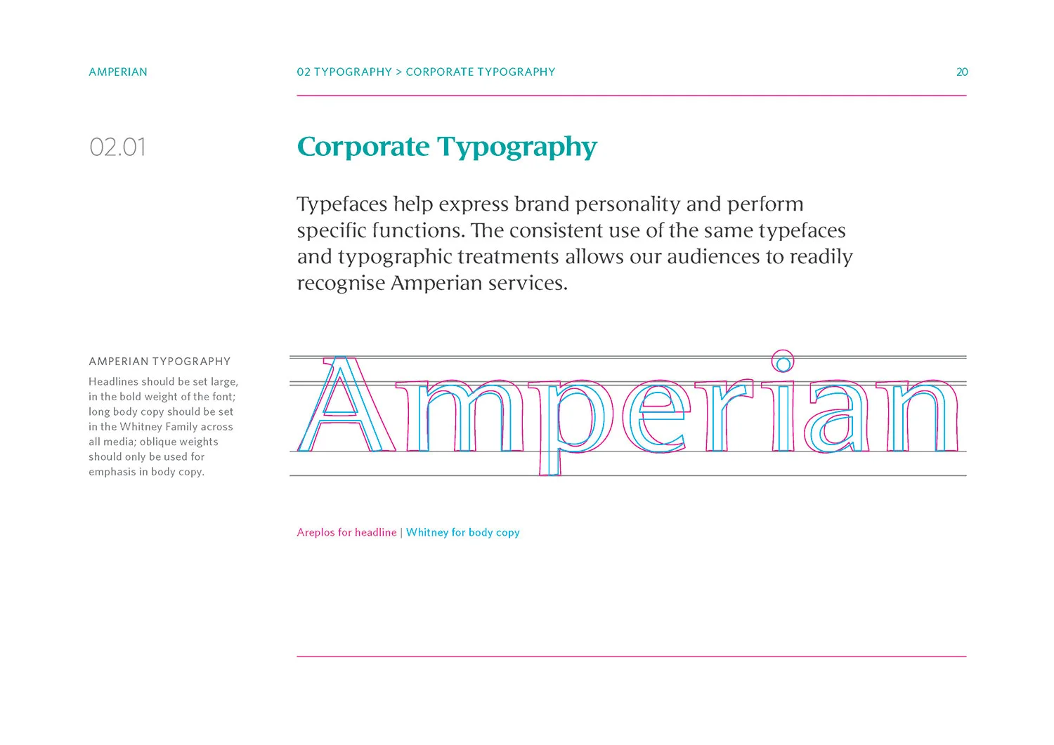 Amperian SG branding corporate identity design guide manual - Corporate Typography.