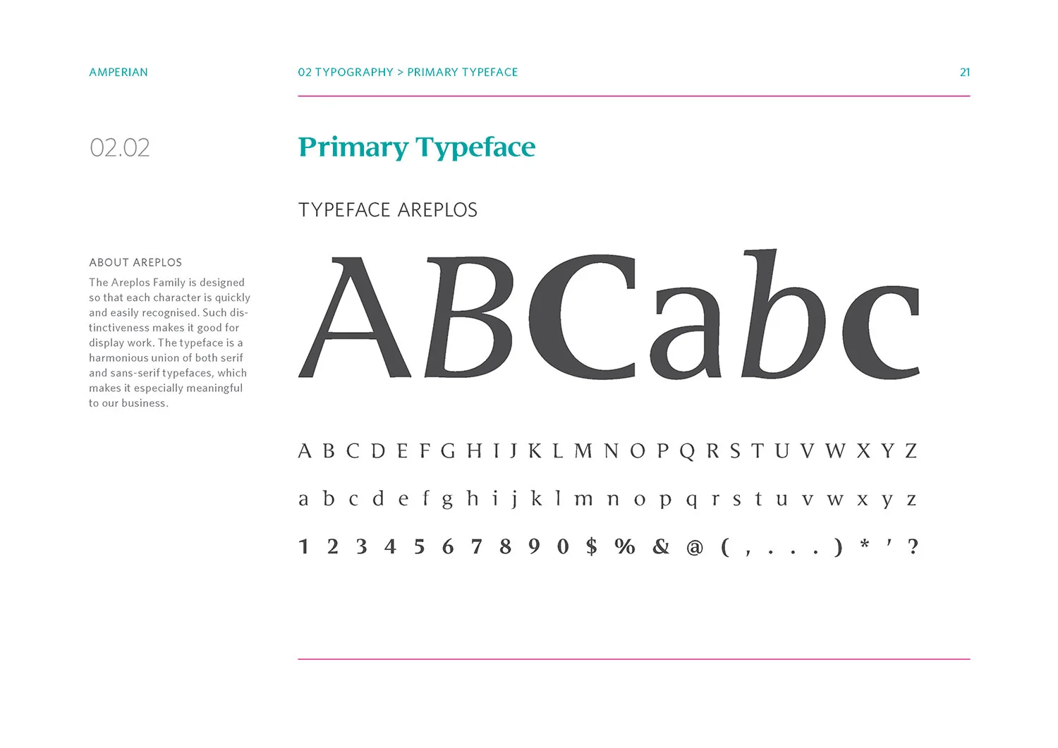 Amperian SG branding corporate identity design guide manual - Primary typeface.