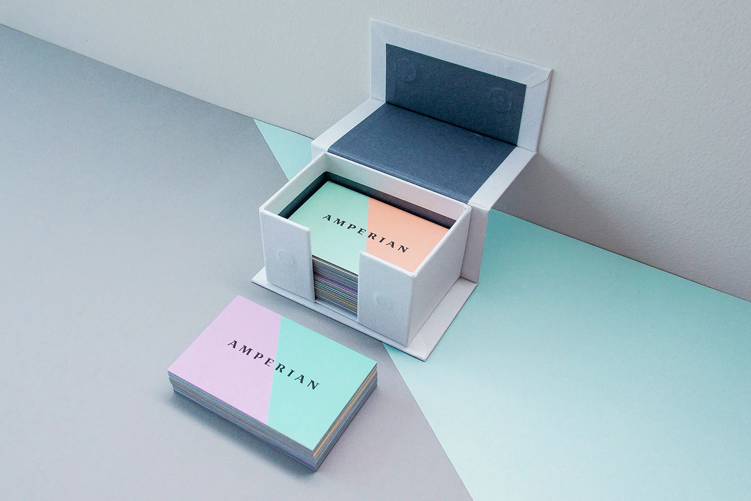 Amperian SG branding corporate identity design - Business cards. Photography by BÜRO UFHO.